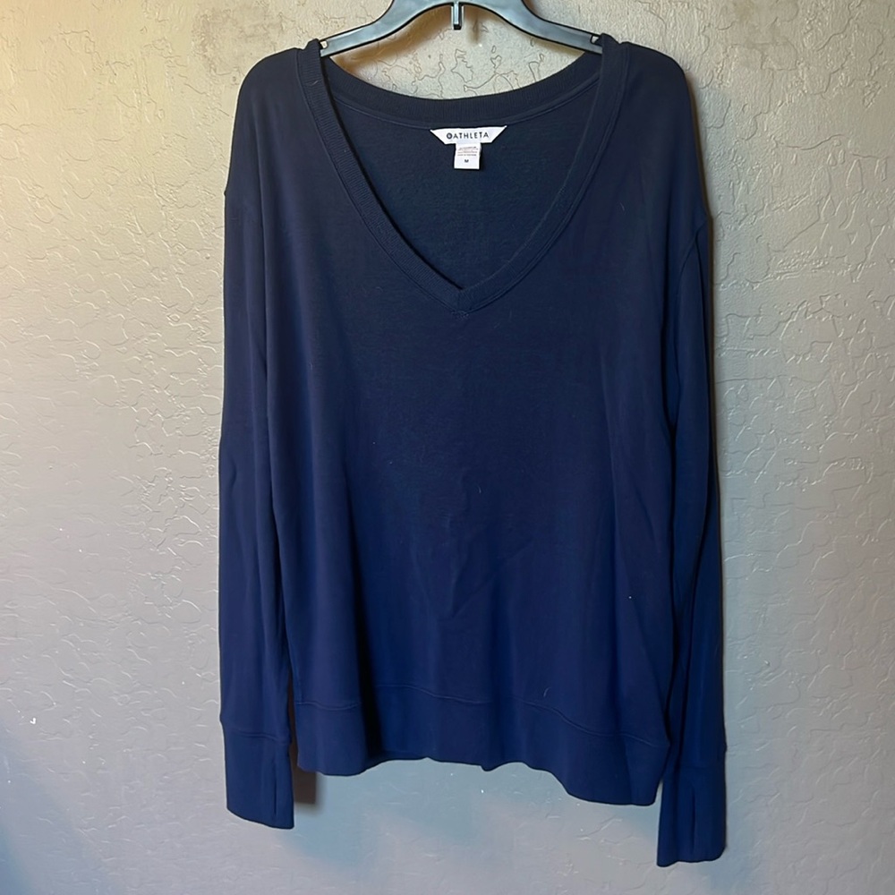 ATHLETA Women’s NAVY Lighterweight Sweatshirt! LIKE NEW!